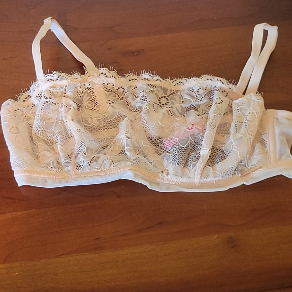 Pink underwire bra